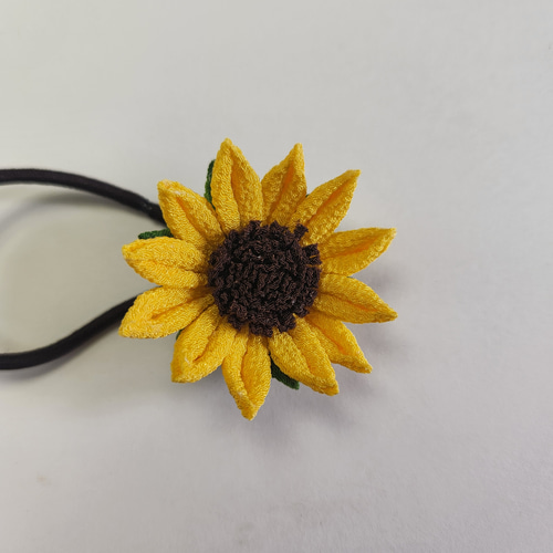 ひまわり ハート ヘアゴム 再販】ひまわりの髪ゴム（中） 浴衣や夏祭りにぴったり♪可愛いつまみ