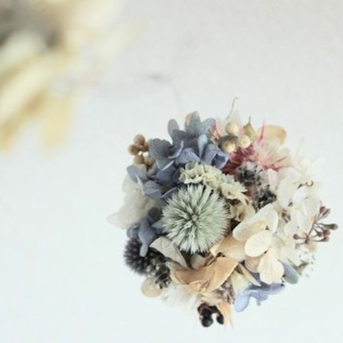 秋色紫陽花のフラワーボール☆フライングボール☆ドライフラワーボール 紫陽花2種のフライングボール☆ドライフラワーボール☆ボール