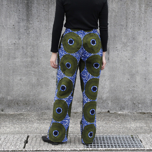 受注制作】アフリカンプリントのイージーパンツ（ ストレート