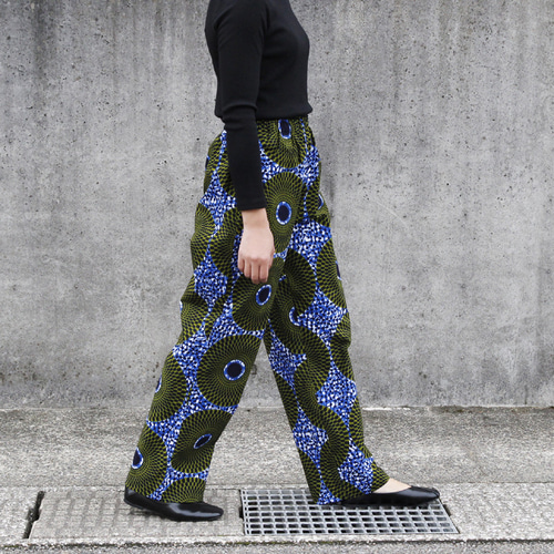 受注制作】アフリカンプリントのイージーパンツ（ ストレート