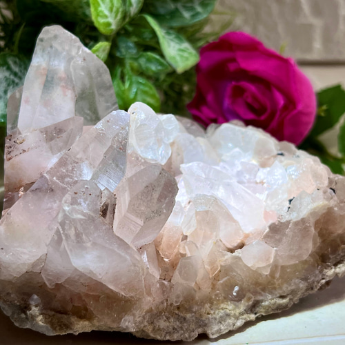 レシーバー ヒマラヤ レインボー マニカラン ピンク水晶 マスター