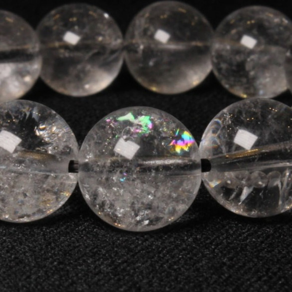 虹が光るプラチナルチル【神秘的な世界観】12mm 一点物 【GHB17】43g ルチルクォーツブレスレット 京海堂 1枚目の画像