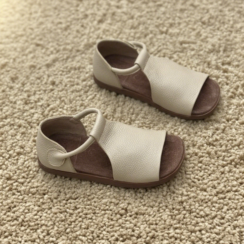 レザーサンダル｜キャメル/ベージュ|柔らかい牛革