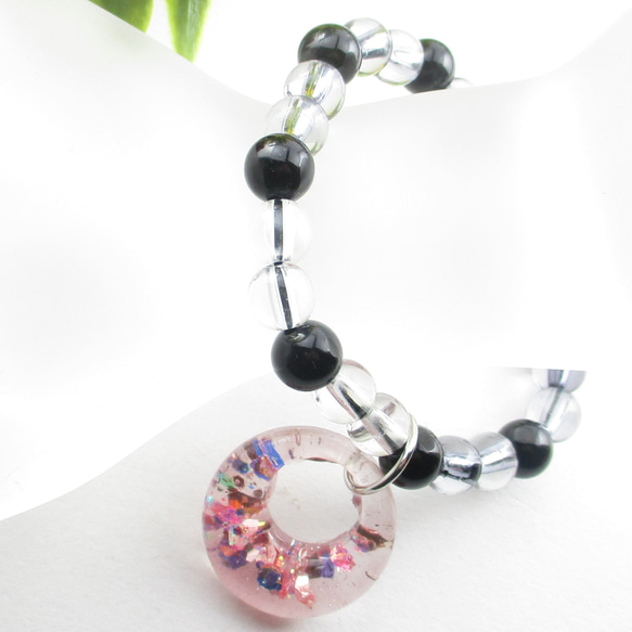 静寂を包むオニキスの動悸は激しく、情動と気分とを整理する♪<1点ものブレスレット>IB208 1枚目の画像