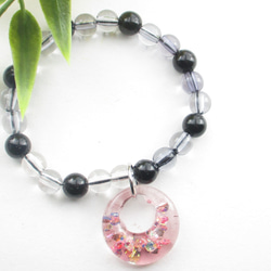 静寂を包むオニキスの動悸は激しく、情動と気分とを整理する♪<1点ものブレスレット>IB208 2枚目の画像