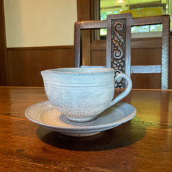 唐津焼 三島唐津デミタスカップ＆ソーサー(60cc) マグカップ 藤ノ木