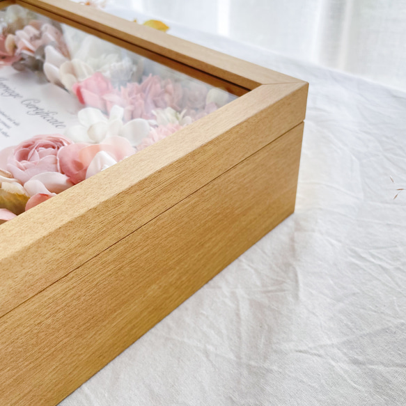 ゲストと作る＊お花の結婚証明書（ベージュ&ブラウン）　　アーティフィシャルフラワー　結婚証明書　結婚誓約書 11枚目の画像