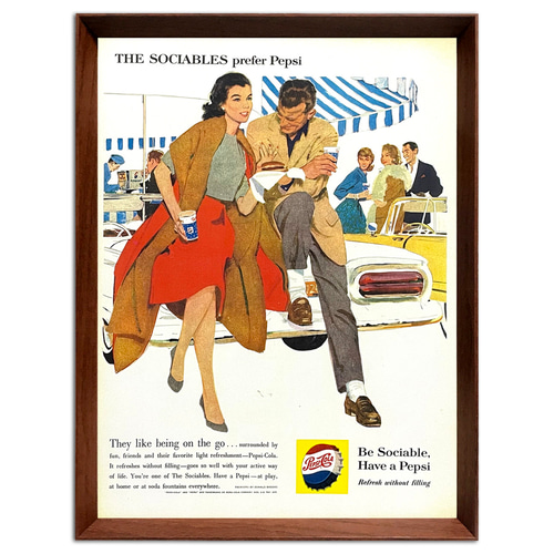 ペプシ 1950年代 アメリカ ヴィンテージ 雑誌 広告 額付 ポスター