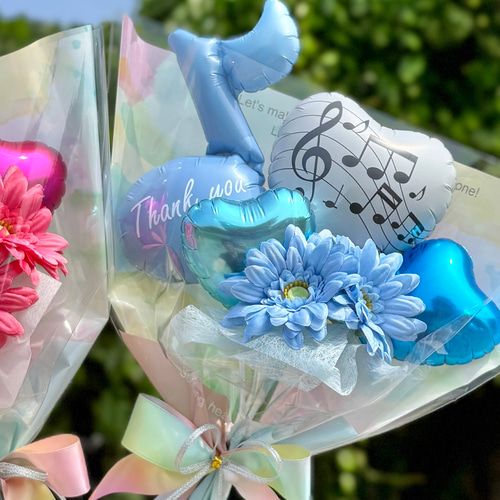 音符が選べるミニバルーンブーケ｜2色から選べる 音楽ギフト｜発表会