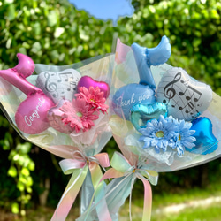 音符が選べるミニバルーンブーケ｜2色から選べる 音楽ギフト｜発表会