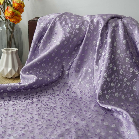 狩衣生地　テトロン固地　薄紫/緑 14 狩衣・女狩衣・格衣・その他装束用生地