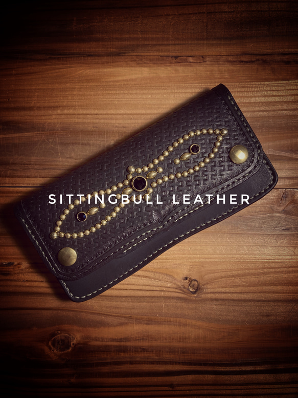 スタッズ•トラッカーズウォレット 長財布 SittingBull Leather