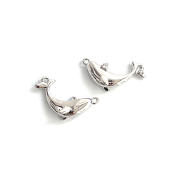 ejp7203 [1 件] 方晶鋯石鯨魚游泳串飾 第9張的照片