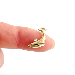 ejp7203 [1 件] 方晶鋯石鯨魚游泳串飾 第5張的照片