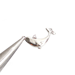 ejp7203 [1 件] 方晶鋯石鯨魚游泳串飾 第8張的照片