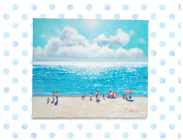 油絵 絵画 原画『きらめく水面』 油絵 絵画 原画『きらめく水面』の通販 by えびな｜ラクマ