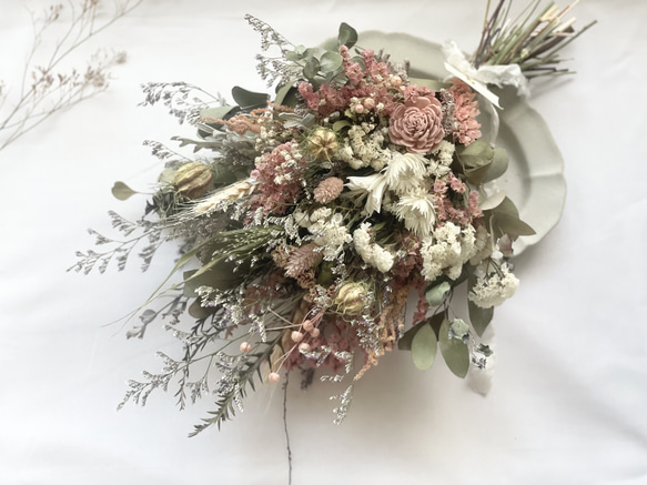 ＊ Natural＊くすみピンクのスワッグ＊ドライフラワースワッグ Natural＊くすみピンクのスワッグ＊ドライフラワースワッグ