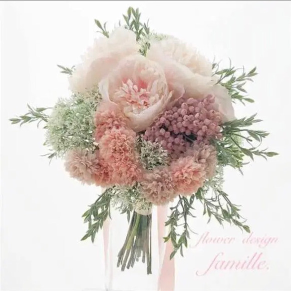 【 オーダーメイド ブーケ & ブートニア & ヘッドドレス 3点セット 】夢咲く1日を彩る、特別なお花❁⃘ 髪飾り 8枚目の画像