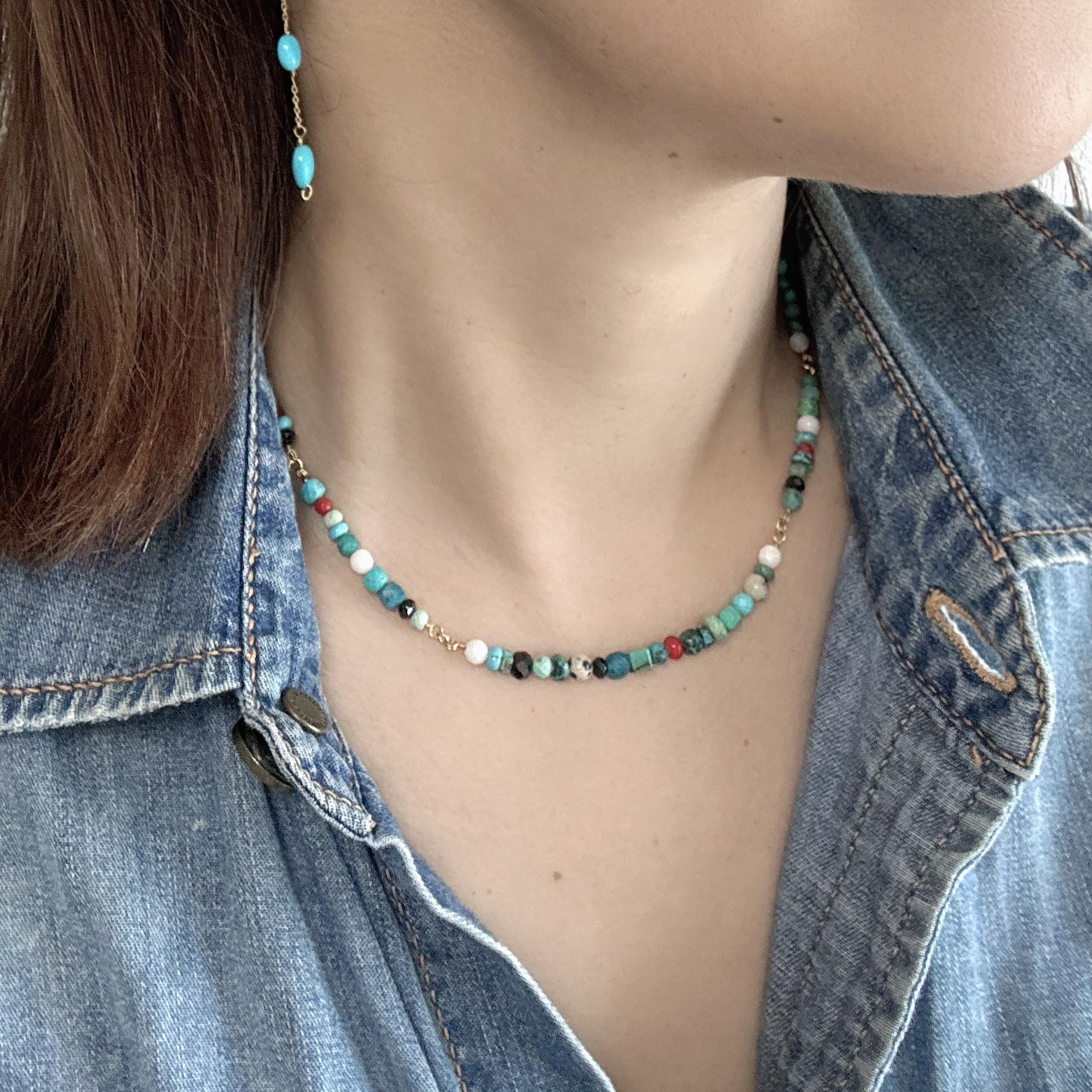 *SLOVE（スローブ）ネックレス*ターコイズミックス