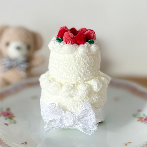 受注制作】あみぐるみ ケーキ ミニケーキ ショートケーキ ウェディング