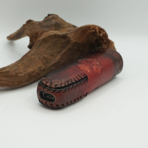 プルームオーラケース ワインレッド系グラーデション染め アイコス