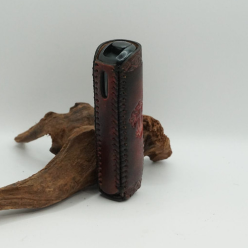 プルームオーラケース ワインレッド系グラーデション染め アイコス