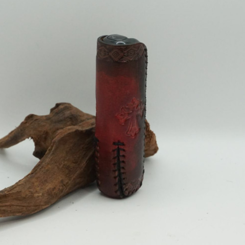 プルームオーラケース ワインレッド系グラーデション染め アイコス