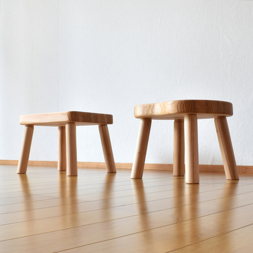 無垢杉100％キッズスツール(豆型タイプ) 椅子（チェアー）・スツール