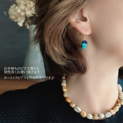ピアス付 ◆ 天然石 フォシルコーラル 化石珊瑚ネックレス サージカルSUS316L/14kgf SV925 5枚目の画像
