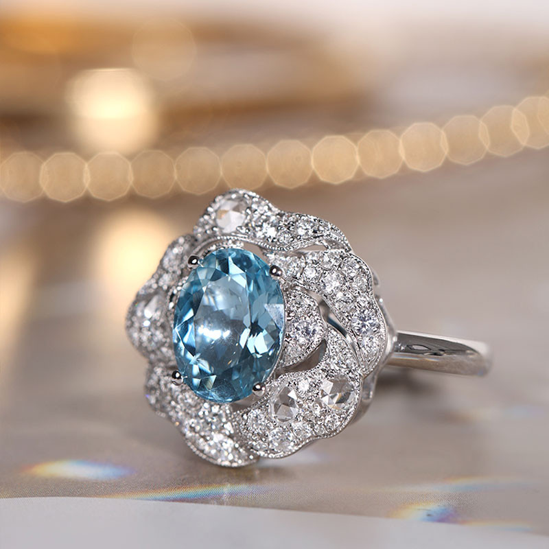 [ヘイズジュエリー] サンタマリア アクアマリンシリーズ カメリア マルチウェアペンダント/リング オールドマイン ブティックグ