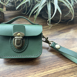 メロン】本革 L字ファスナー ミニ財布 メロン型押し