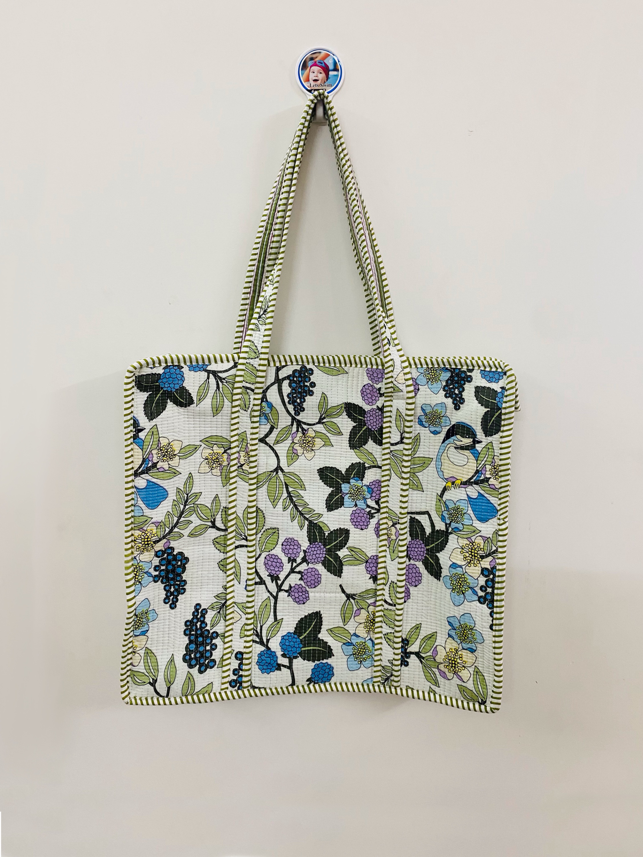 インド・ジャイプルの手仕事｜シノワズリ柄 大容量 トートバッグ マザーズバッグ