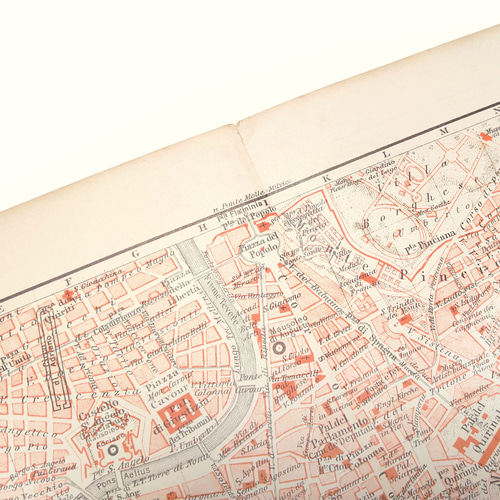 M♦イタリア製 リトグラフ アート 両面リトグラフ イタリア・ローマとローマ周辺(裏面