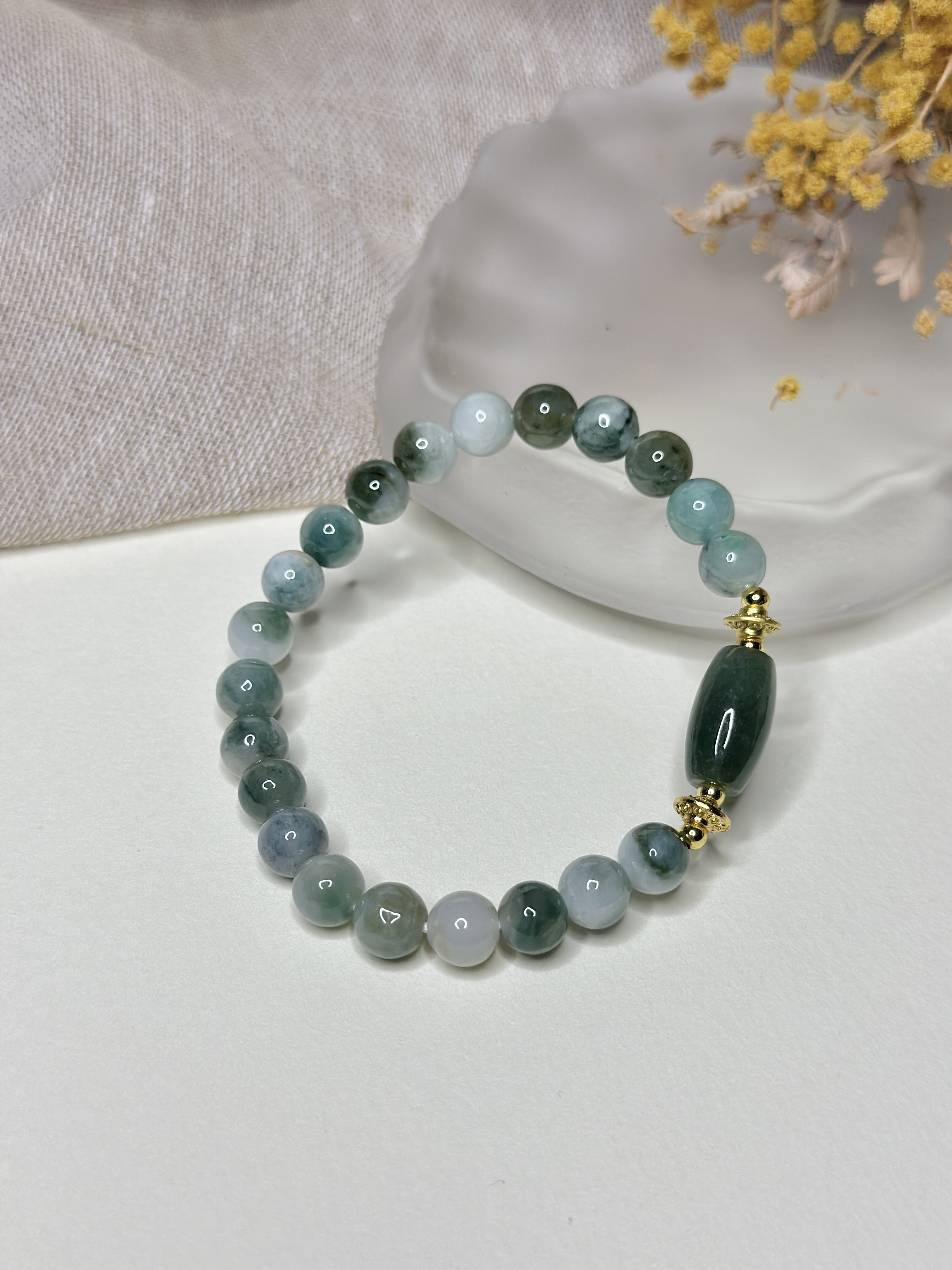 ミャンマーA貨翡翠 本翡翠ジェイド ブレスレット ブレスレット 元気な