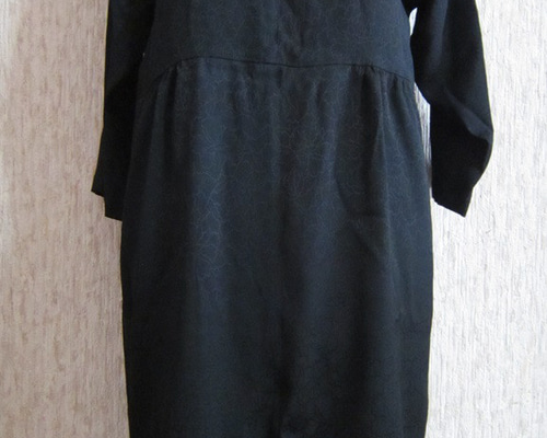 着物リメイクワンピース3671 3XL ,着物リメイク,上品ワンピース, 黒留袖リメイク ワンピース, ,上品