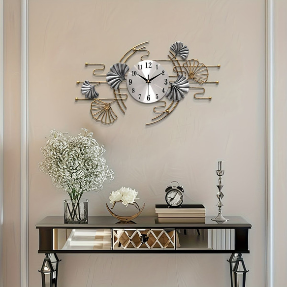 壁掛け時計 モダンアートクロック 大型金属装飾壁掛け時計 モダンな