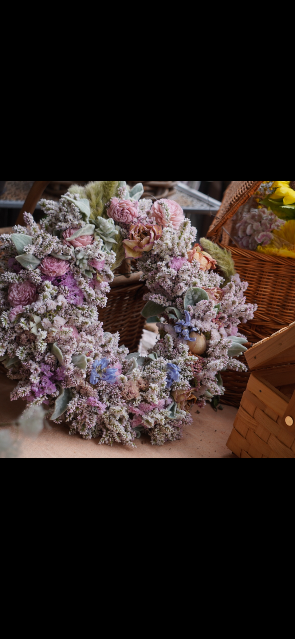 スターチスのリース【スターチスの花言葉『永遠』贈る人の大切な想いをリースに込めて