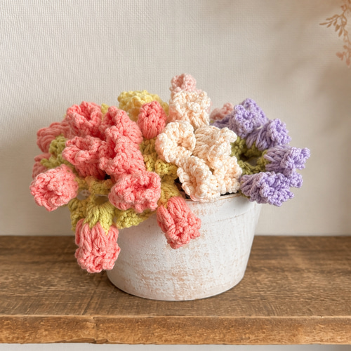 花束コースター ③ オーダーページ 花束コースター ハンドメイド 枯れない花束 かぎ針編み その他