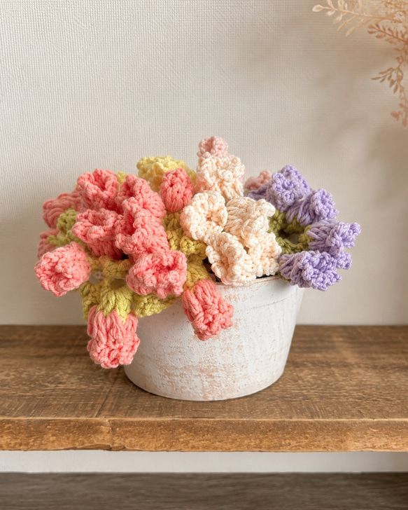 花束コースター ハンドメイド 枯れない花束 かぎ針編み その他