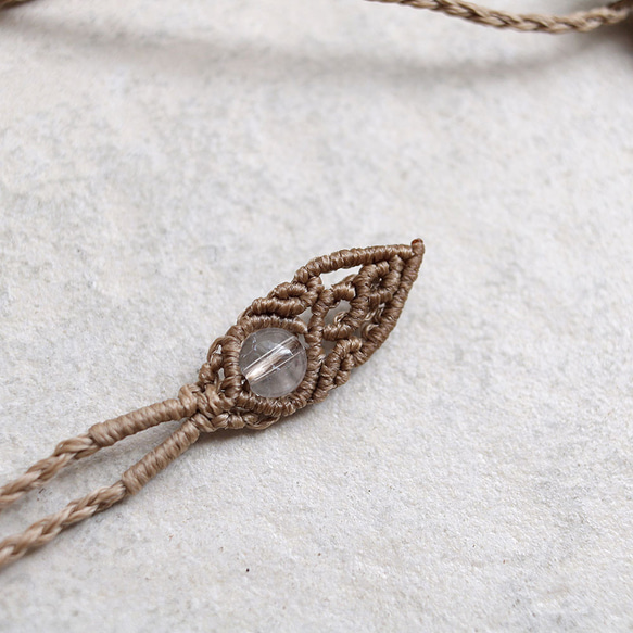 フローライトマクラメネックレスmac425天然石エスニックアジアンエキゾチック金属アレルギーフリーのアクセサリー 6枚目の画像