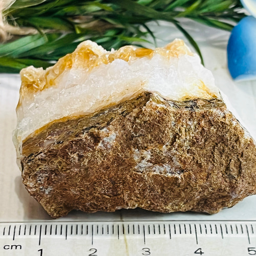 カルサイト 水晶共生 シトリンクォーツ　黄水晶　原石　クラスター カルサイト 水晶共生 シトリンクォーツ 黄水晶 原石 クラスター