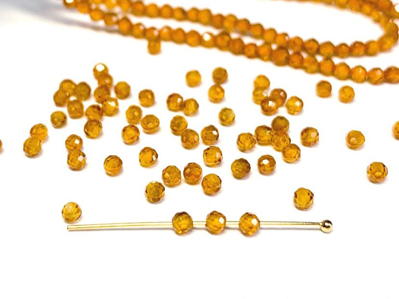 【天然石ラウンドカット】宝石質ヘソナイトAAA　2ｍｍ　10個　ハンドメイド素材 2枚目の画像