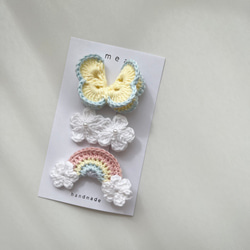 ウッドビーズのフラワーヘアクリップ〈単品〉ベビーキッズヘア
