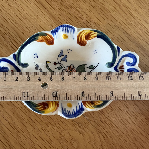 フランスの古い石鹸置き 陶器 古道具 レトロ ソープディッシュ【石鹸