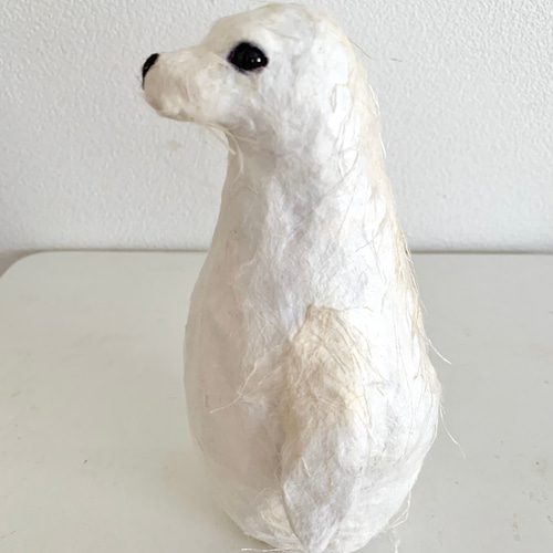 和紙の白アザラシ茶柱 / Seal その他置物 ホワイトキャッツ 通販