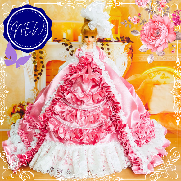 ゆ*ん様 ジェニーフレンド27cmドール服　ホワイトゴールドのドレス ゆ*ん様 ジェニーフレンド27cmドール服 ホワイトゴールドの
