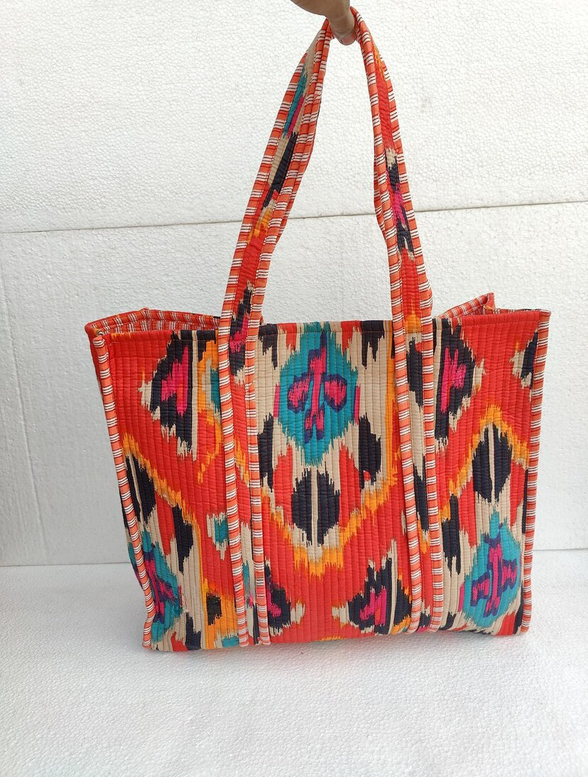 インド製キルティングトートバッグ15