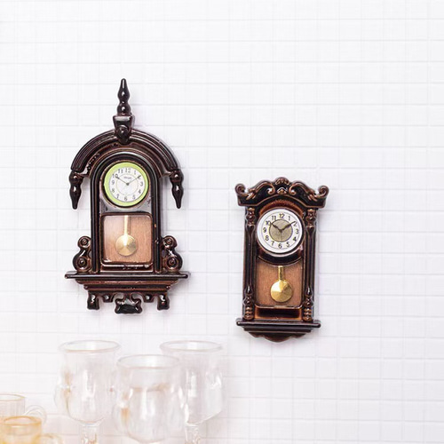 ミニチュアドールハウス ミニチュア壁掛け時計 アンティーク ジオラマ