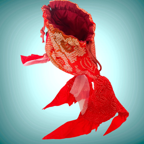 金魚バッグ 和小物 金魚 巾着 ポーチ 着物リメイク 衣装 和柄