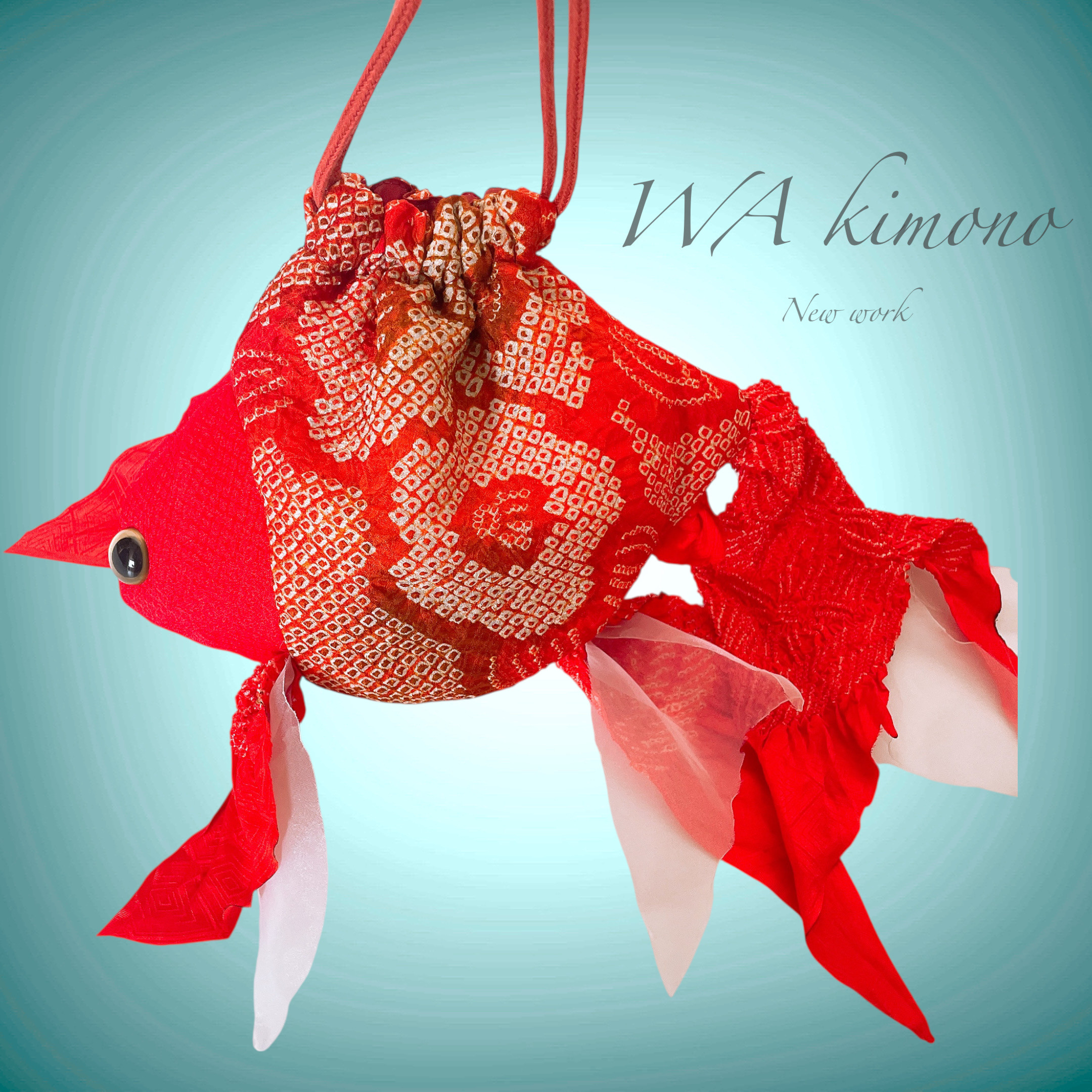 和装猫の人形 金魚巾着 楽天市場】金魚 巾着 和柄 かわいい [金魚型巾着 金魚シリーズ全